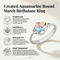 Ave 369 Created Aquamarine Round March Birthstone Ring, Sterling Silver, 12k Green and Rose Gold Black Hills Gold Motif