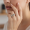 Ave 369 Created Aquamarine Round March Birthstone Ring, Sterling Silver, 12k Green and Rose Gold Black Hills Gold Motif