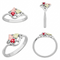 Ave 369 Created Ruby July Birthstone Ring, Sterling Silver, 12k Green and Rose Gold Black Hills Gold Motif
