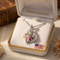 Genuine Idaho Garnet Pendant Necklace, Sterling Silver, 12k Green and Rose Gold Black Hills Gold Motif, 18"