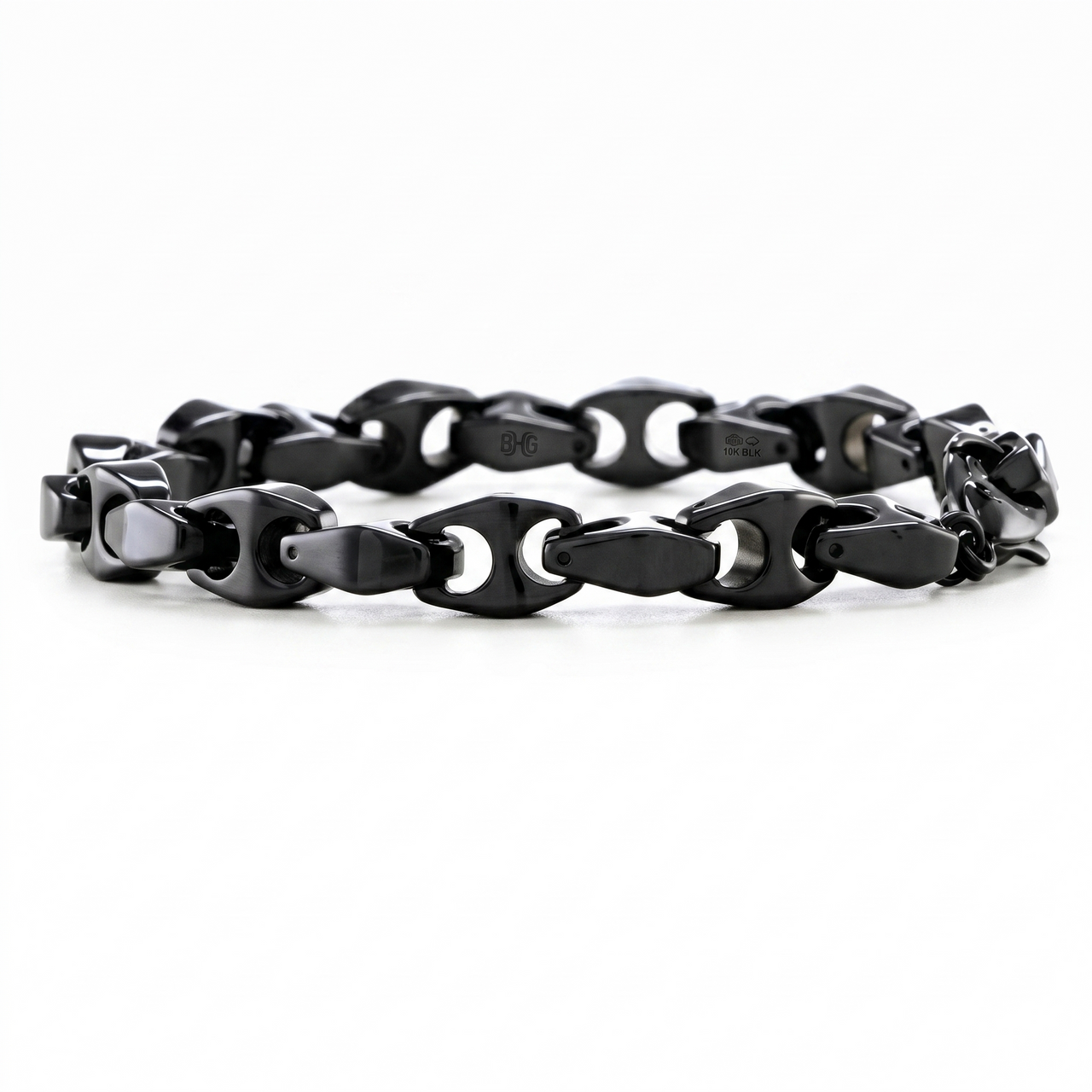 Men's Polished Tungsten 10mm Black IP-Plated Bracelet, 9.5"