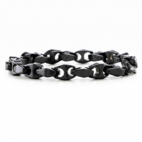 Men's Polished Tungsten 10mm Black IP-Plated Bracelet, 9.5"