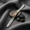 Men's Brushed Stainless Steel 12mm Wood Inlay Enameled Bracelet, 8.5 Inches