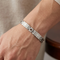 Men's Polished and Brushed Stainless Steel Antiqued Bracelet, 8.5"
