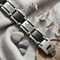 Men's Brushed Stainless Steel 19mm Black IP-Plated and Black Diamond Cross Bracelet, 8.75" (.25Ctw)