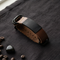 Men's Brown Leather, Brushed Black IP, Stainless Steel Adjustable ID Buckle-Clasp Bracelet