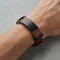 Men's Brown Leather, Brushed Black IP, Stainless Steel Adjustable ID Buckle-Clasp Bracelet