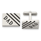 Stainless Steel Black Enamel Dad Rectangle Cuff Links, 14X20MM