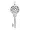 Rhodium Plate Sterling Silver CZ Key Locket Pendant