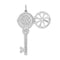 Rhodium Plate Sterling Silver CZ Key Locket Pendant