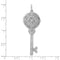 Rhodium Plate Sterling Silver CZ Key Locket Pendant