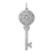 Rhodium Plate Sterling Silver CZ Key Locket Pendant
