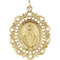 14k Yellow Gold Oval Filigree Miraculous Medal
