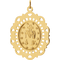 14k Yellow Gold Oval Filigree Miraculous Medal