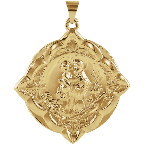 14k Yellow Gold St. Anthony of Padua Medal (31x31 MM)