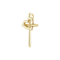 Cross with Heart 14k Yellow Gold Pendant (19.80X13.30)