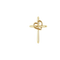 Cross with Heart 14k Yellow Gold Pendant (19.80X13.30)