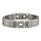 Men's Polished and Brushed Stainless Steel Antiqued Bracelet, 8.5"