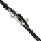 Men's Polished Stainless Steel 17mm Black Leather Bracelet, 8.25"