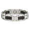 Men's Brushed Stainless Steel 19mm Black IP-Plated and Black Diamond Cross Bracelet, 8.75" (.25Ctw)