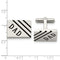 Stainless Steel Black Enamel Dad Rectangle Cuff Links, 14X20MM