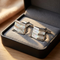 Stainless Steel Polished Mother Of Pearl Square Cuff Links