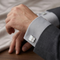 Stainless Steel Polished Mother Of Pearl Square Cuff Links