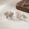 Petite Butterfly Earrings, Sterling Silver, 12k Green and Rose Gold Black Hills Gold Motif