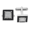 Sterling Silver and CZ Brilliant Pavé Square Cuff Links, 13MM