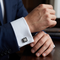 Sterling Silver and CZ Brilliant Pavé Square Cuff Links, 13MM