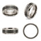 Titanium Base Black Ceramic Centre Beveled 8mm Comfort-Fit Comfort-Fit Band, Size 12.5