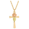 Rose on Cross Pendant Necklace, 10k Yellow Gold, 12k Green and Rose Gold Black Hills Gold Motif, 18"