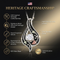 CZ Antiqued Pendant Necklace, Sterling Silver, 12k Green and Rose Black Hills Gold Motif, 18''