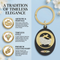 Milgrain Border Antique Key Ring, 10k Yellow Gold, 12k Green and Rose Gold Black Hills Gold Motif