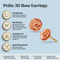 Petite 3D Rose Earrings, 10k Yellow Gold, 12k Green and Rose Gold Black Hills Gold Motif