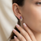 Amethyst Pear Petite Leaf Cascade Earrings, Sterling Silver, 12k Green and Rose Gold Black Hills Gold Motif