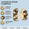 Antiqued Hoop Earrings, 10k Yellow Gold, 12k Green and Rose Gold Black Hills Gold Motif