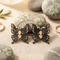 Black Butterfly Earrings, 12k Rose and Green Gold Black Hills Gold Motif