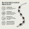 Marquise Onyx Link Bracelet, Sterling Silver, 12k Green and Rose Gold Black Hills Gold Motif, 7"
