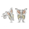 Tri-Tone Butterfly Earrings, Sterling Silver, 12k Green Gold, 12k Rose Gold Black Hills Gold
