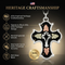 Black Holy Cross Pendant Necklace, Sterling Silver, 12k Green Gold, 12k Rose Gold Black Hills Gold, 18''