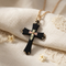Cross in a Cross Pendant Necklace, 10k Yellow Gold, 12k Green and Rose Gold Black Hills Gold, 18"