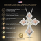 Passion Cross Pendant Necklace, Sterling Silver, 12k Green and Rose Gold Black Hills Gold Motif, 18''