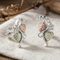 Black Hills Gold Curved Vine Leaf Stud Earrings Sterling Silver with 12k Green & Rose Gold Grape Leaves, Diamond Cut Nature Inspired Jewelry for Women