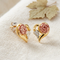 Heart with Bloomed Rose Earrings, 10k Yellow Gold, 10k Rose Gold, 12k Green Gold Black Hills Gold Motif