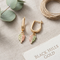 Two-Tone Leaf Dangle Earrings, 10k Yellow Gold, 12k Green and Rose Gold Black Hills Gold Motif