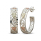 Diamond-Cut Hoop Earrings, Sterling Silver, 12k Green Gold, 12k Rose Gold Black Hills Gold