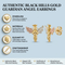 Guardian Angel Earrings, 10k Yellow Gold, 12k Green and Rose Gold Black Hills Gold Motif