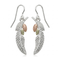 Black Hills Gold Feather Earrings Sterling Silver with 12k Green & Rose Gold Grape Leaves Feather Dangle Earrings Nature Inspired Jewelry Gift for Women