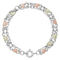 Filigree with Frosty Leaves Bracelet, Sterling Silver, 12k Green and Rose Gold Black Hills Gold Motif, 7.5"